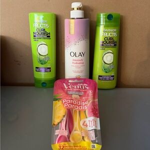 Bundle: Garnier Fructis Curl Nourish + Olay Serum + Gillette Venus Razors (NEW)